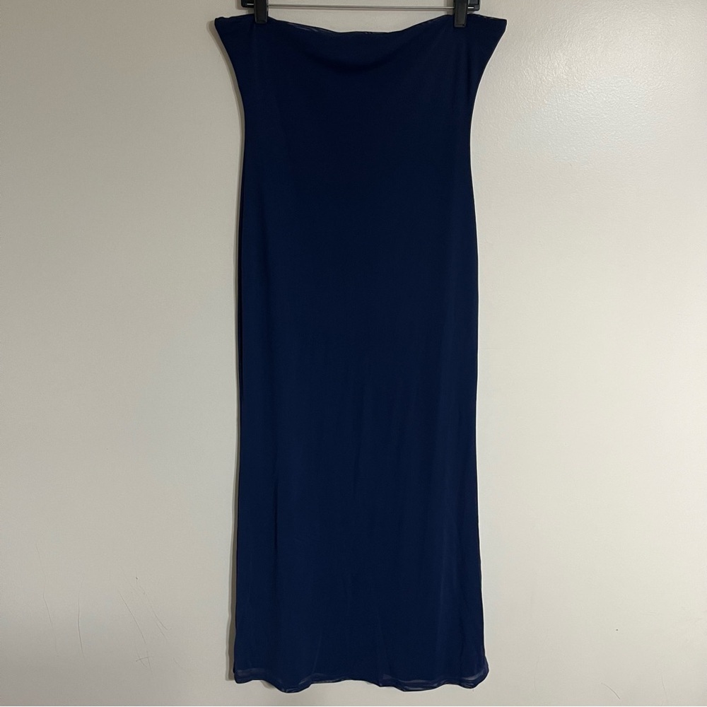 Women's Thatsofetch Blue Tube Top Strapless‎ Maxi Dress Lined Size 12